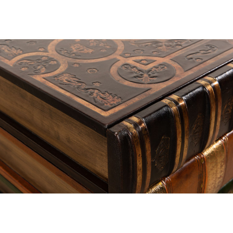 Multicolor Faux Book Design Traditional Accent Chest