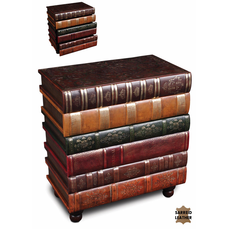 Multicolor Faux Book Design Traditional Accent Chest
