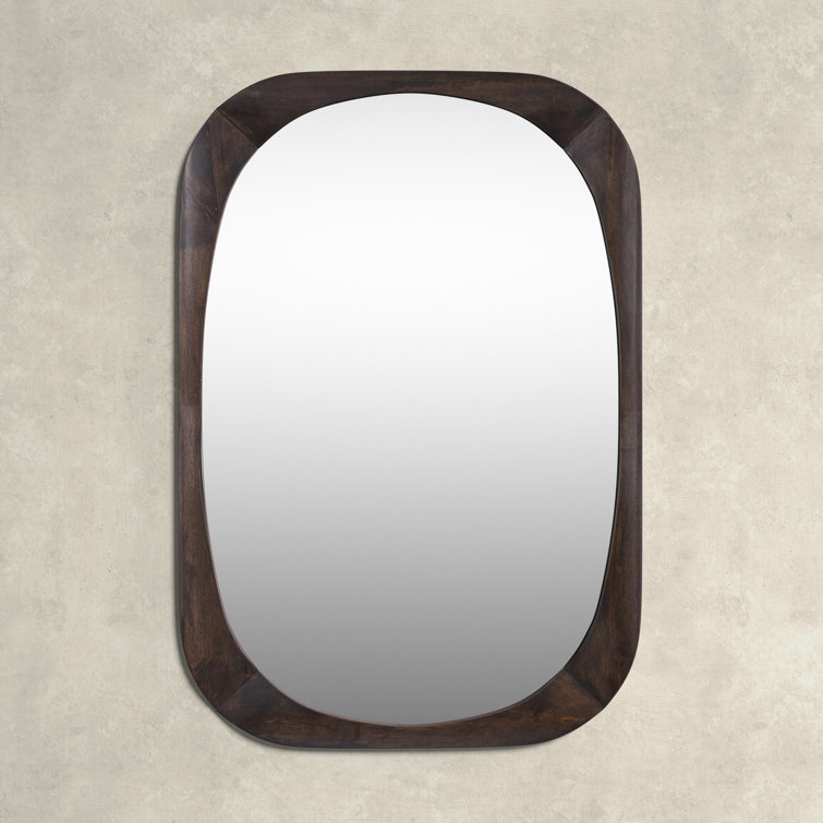 Henna Dark Walnut Wood Framed Wall Mirror