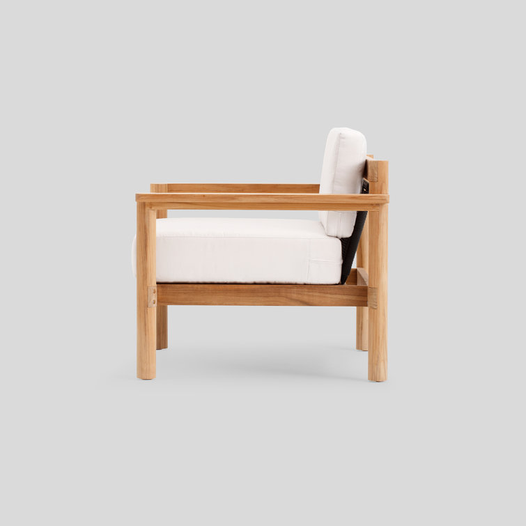 Haven Teak Outdoor Lounge Chair with Sunbrella Canvas Cushions