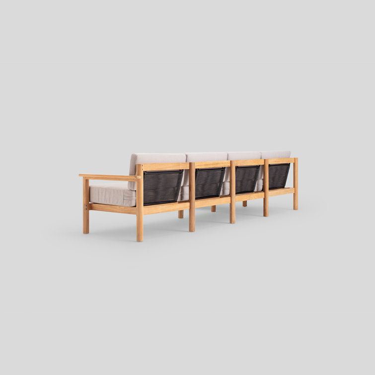 Haven 5-Piece Teak Outdoor Sectional with Sunbrella Ashe Cushions