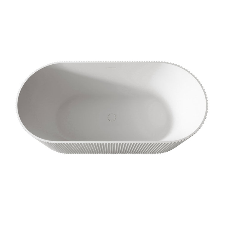 67'' White High-Gloss Acrylic Freestanding Double Slipper Bathtub
