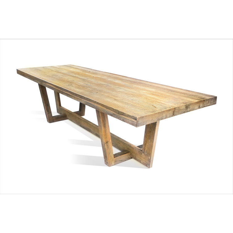 Rustic Oak Solid Wood Rectangular Dining Table for 12