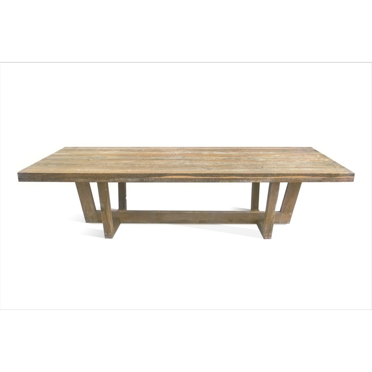 Rustic Oak Solid Wood Rectangular Dining Table for 12
