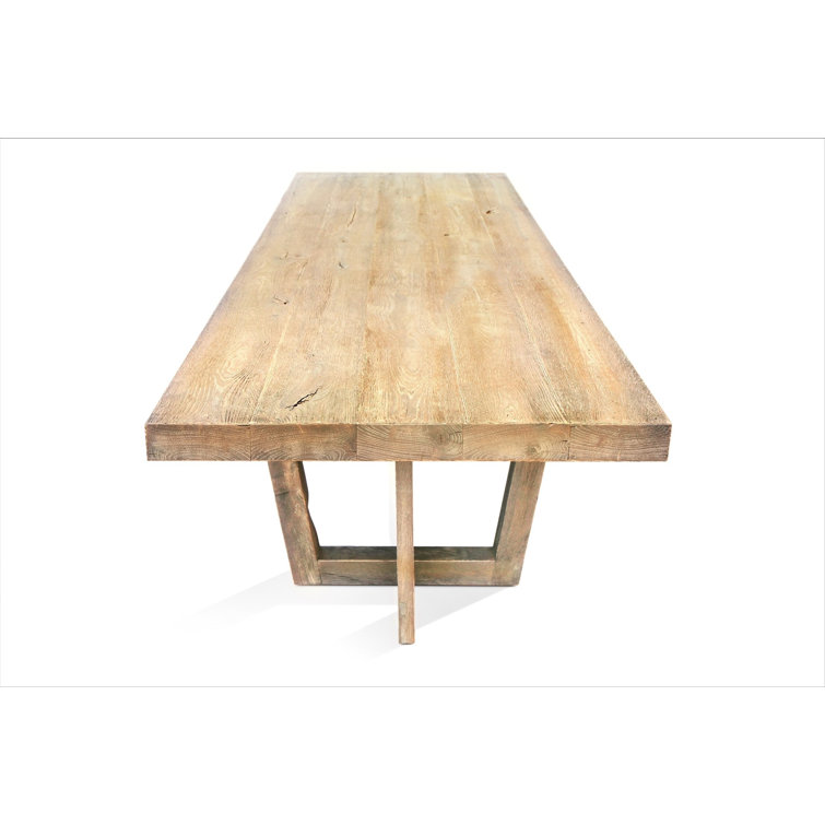 Rustic Oak Solid Wood Rectangular Dining Table for 12