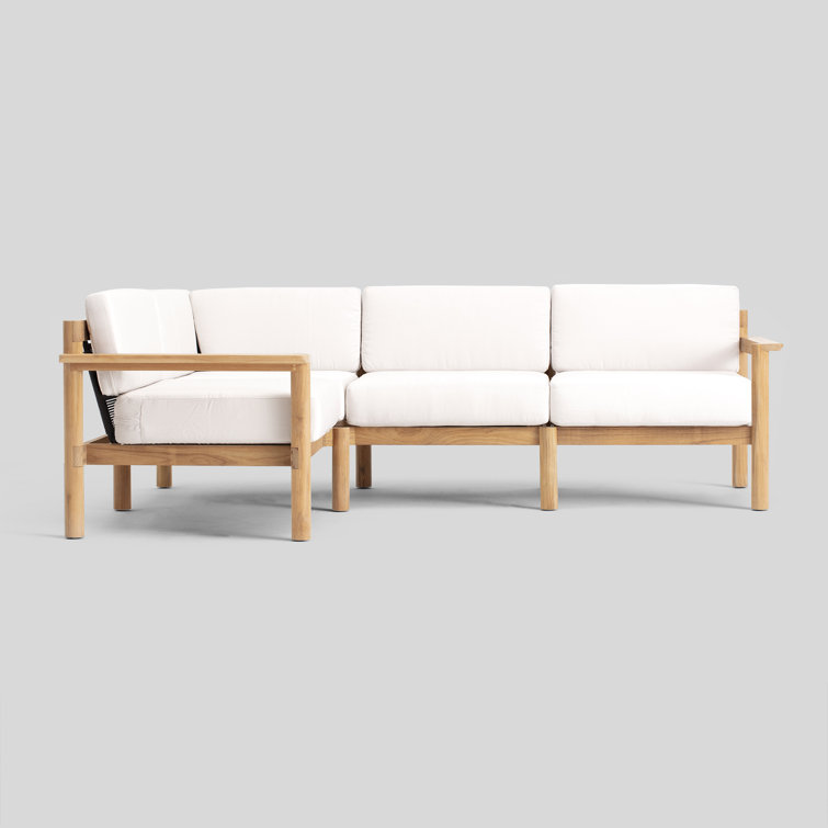 Haven Four-Piece Teak Sectional with Sunbrella Canvas Cushions