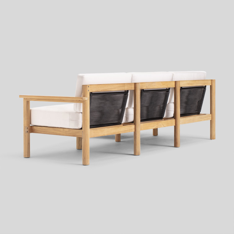 Haven Four-Piece Teak Sectional with Sunbrella Canvas Cushions