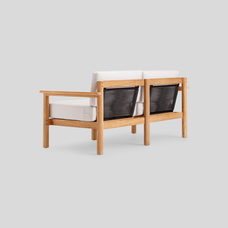 Haven 66'' Teak Outdoor Sofa with Canvas Sunbrella Cushions