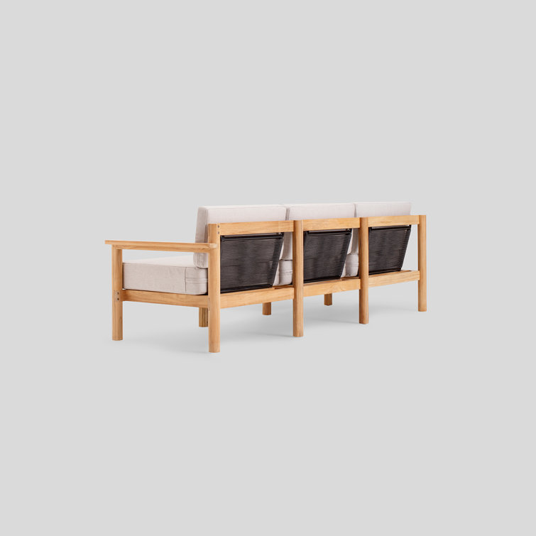 Haven 89.5'' Teak Outdoor Sofa with Sunbrella Ashe Cushions