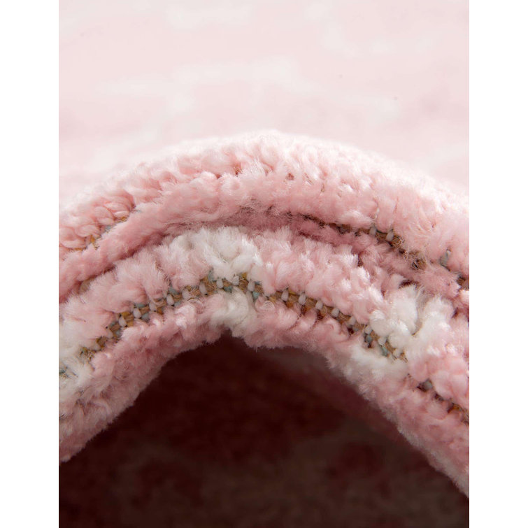 Pink and Ivory Safari Animals Kids Rectangular Rug
