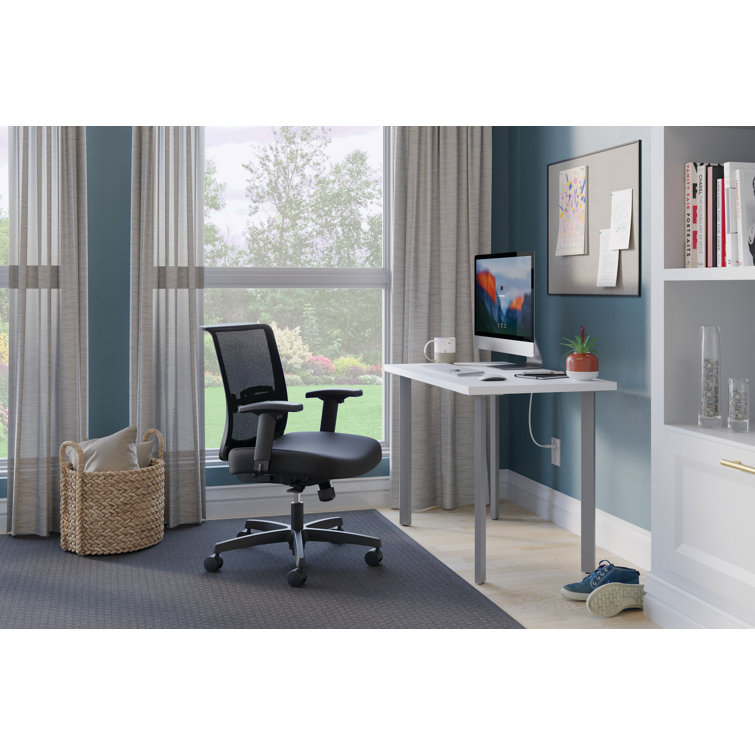 Convergence Navy Mesh Swivel Task Chair with Adjustable Arms