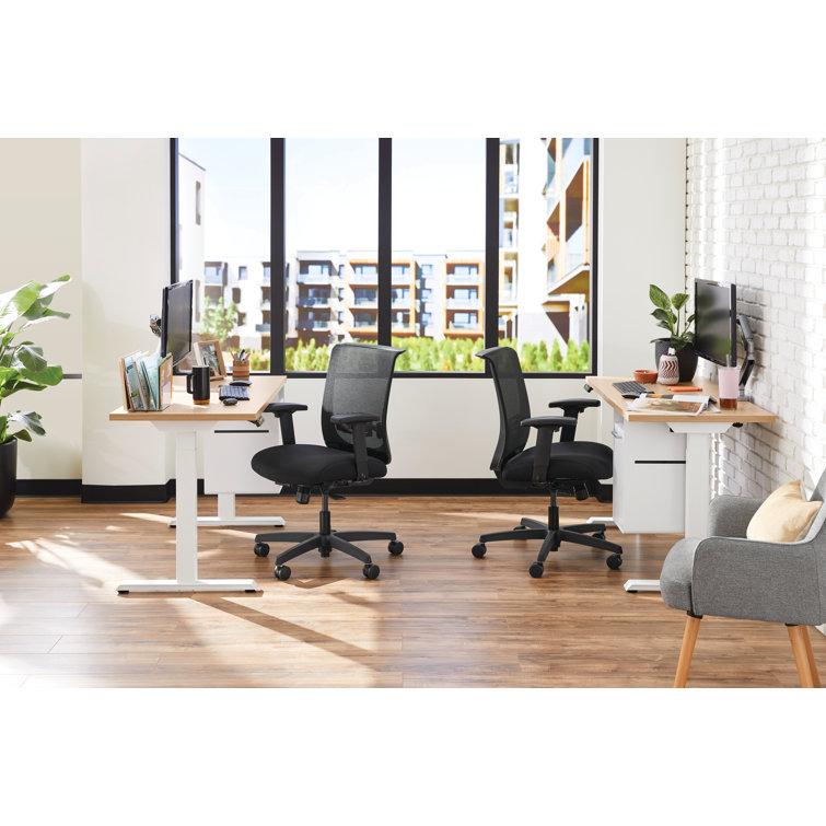 Convergence Navy Mesh Swivel Task Chair with Adjustable Arms