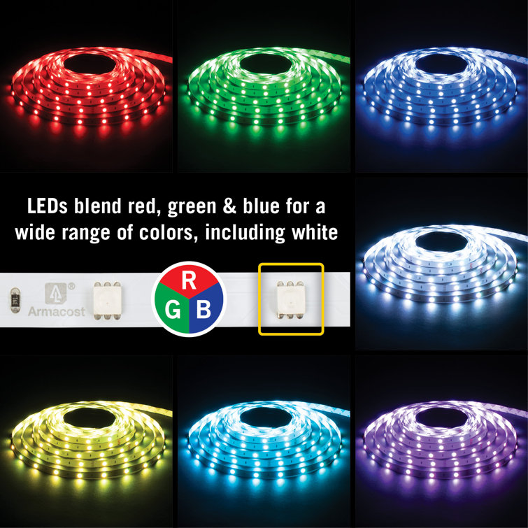8ft Multi-Color RGB LED Tape Light with 30 LEDs per Meter