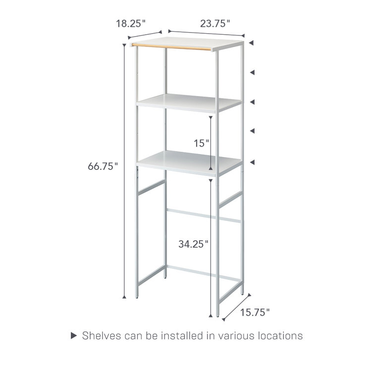 Tall White Steel Kitchen Appliance Storage Rack