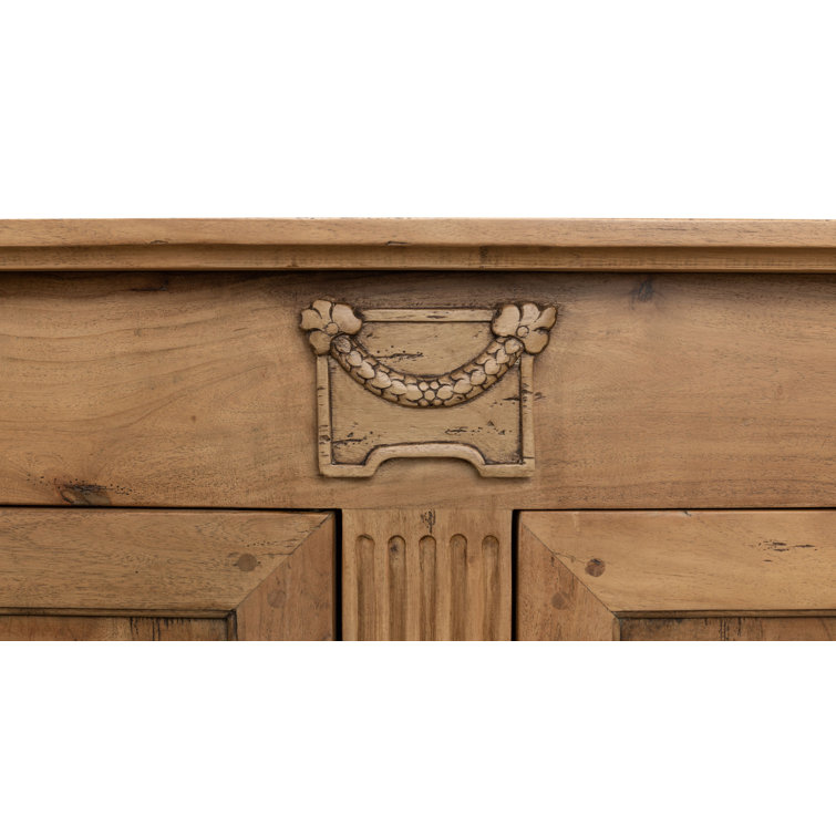 Carreiro Traditional Beige 79'' Driftwood Finish Sideboard