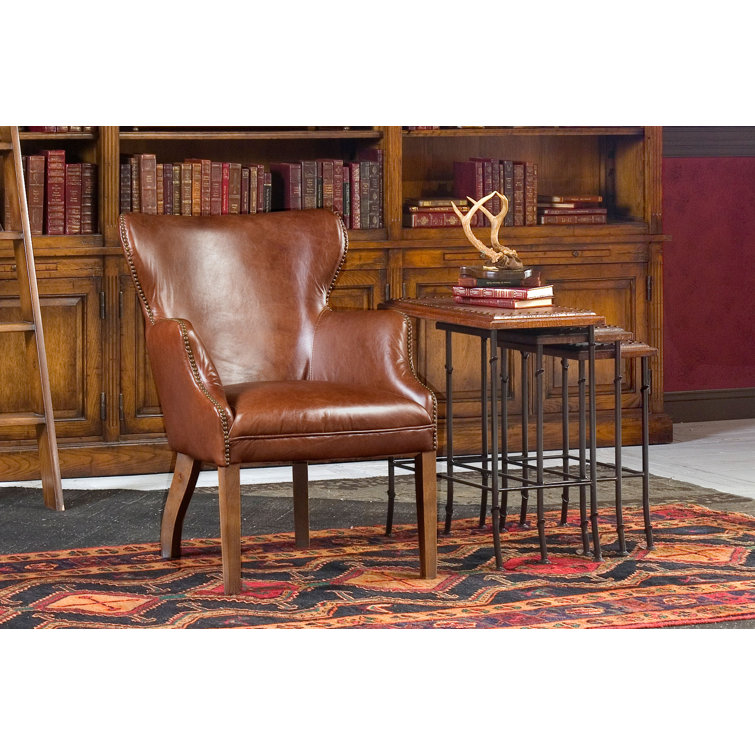 Traditional Brown Wood and Metal Rectangular End Table