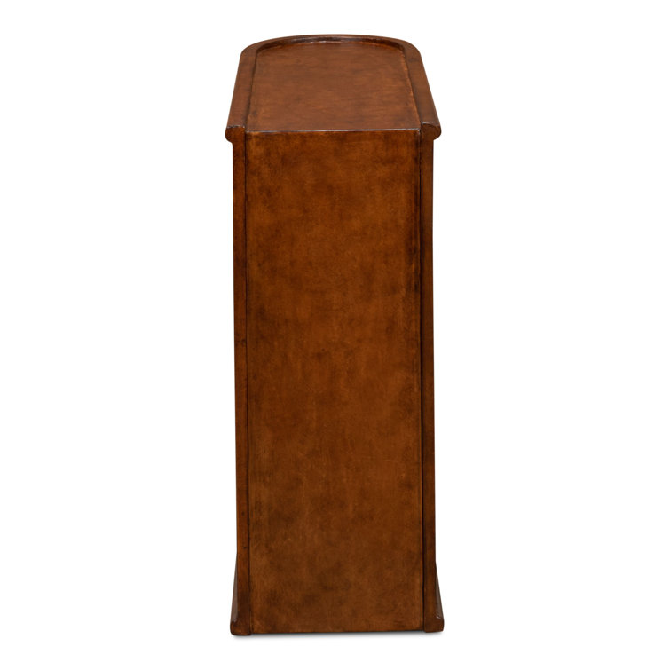 Barnes Embossed Leather and Brass 24" Rectangular End Table