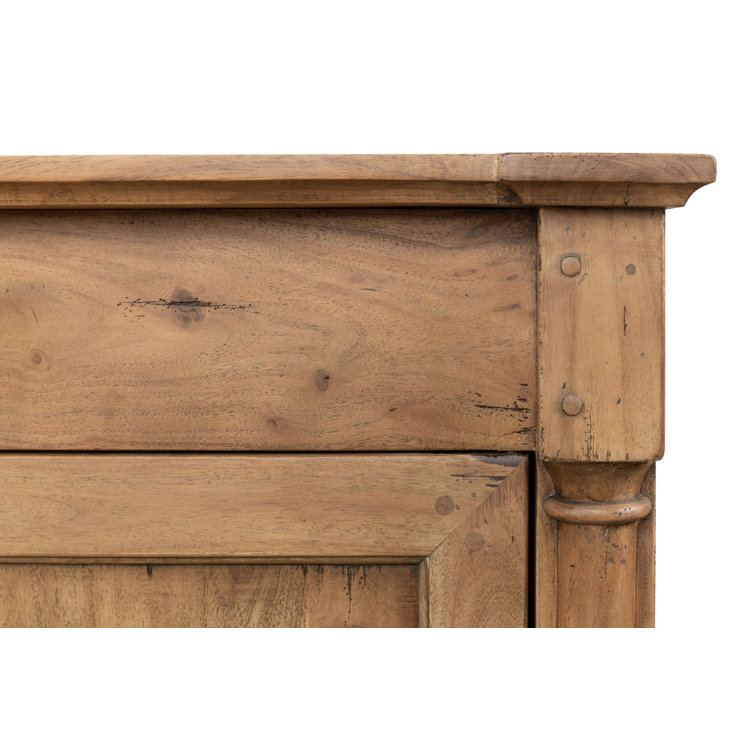 Carreiro Traditional Beige 79'' Driftwood Finish Sideboard