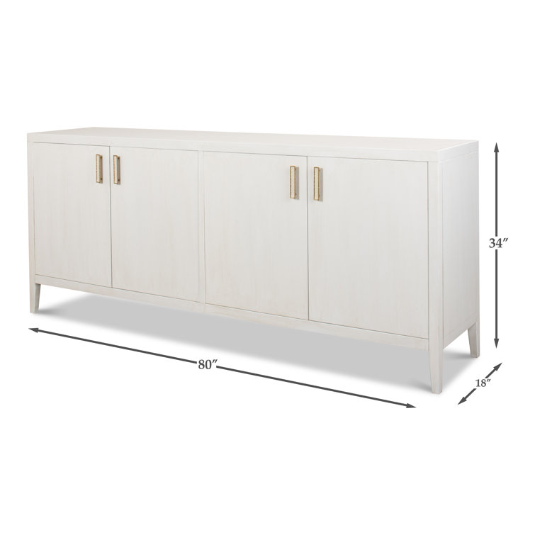 Cortina 80'' White Contemporary Sideboard with Adjustable Shelves