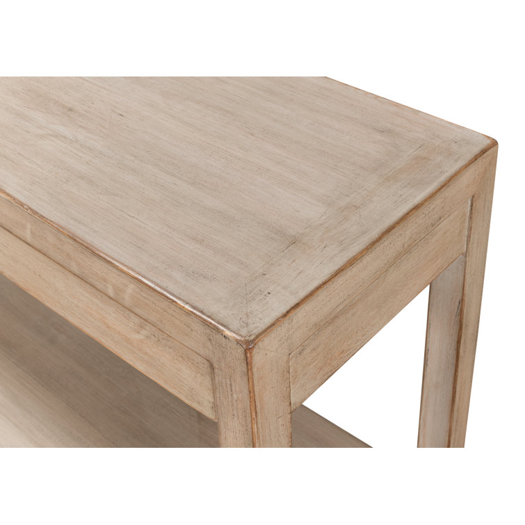 Anton Transitional Brown Pine Wood Console Table with Storage