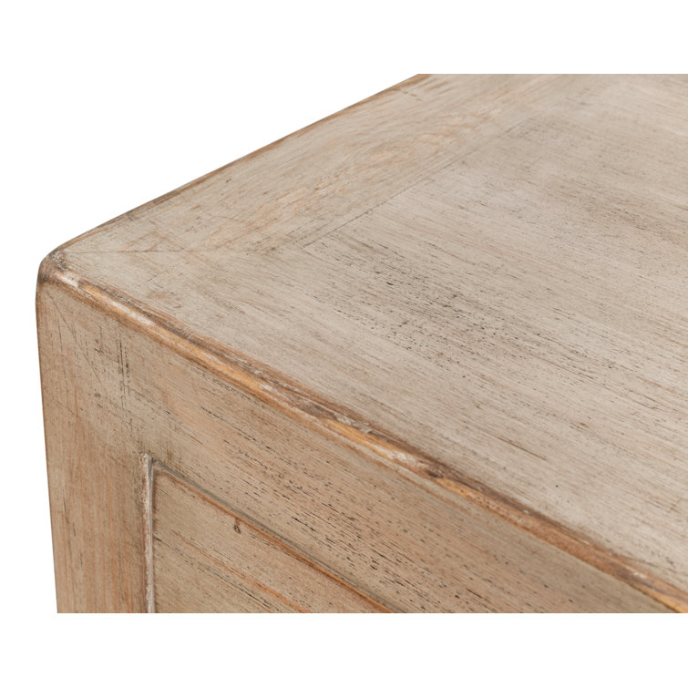 Anton Transitional Brown Pine Wood Console Table with Storage