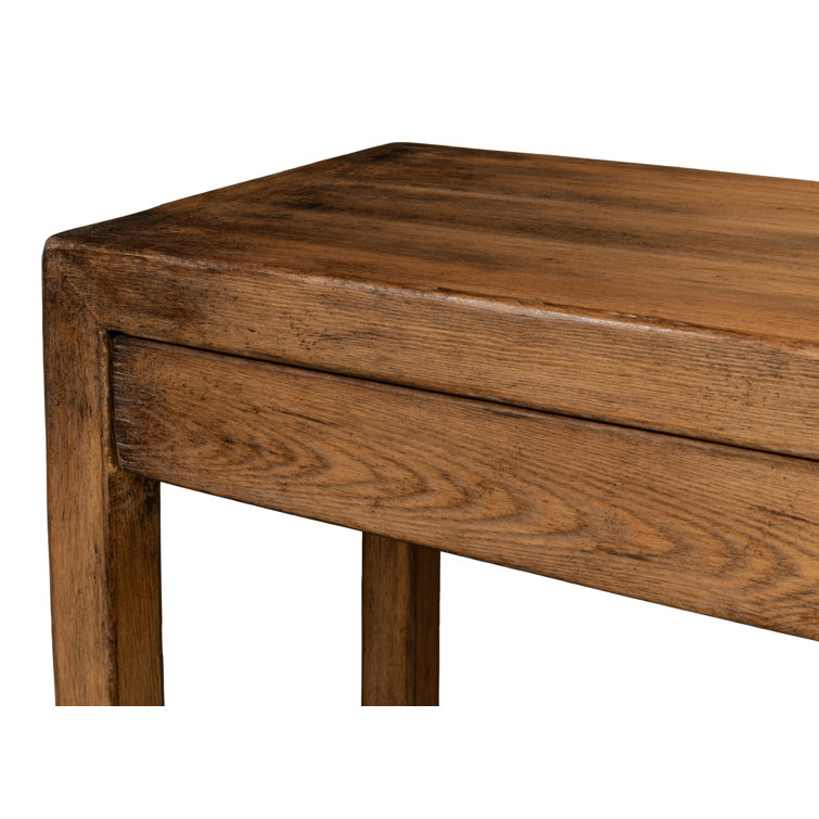 Anton Transitional Brown Pine Wood Console Table with Storage