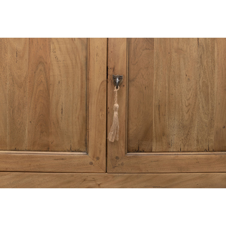 Carreiro Traditional Beige 79'' Driftwood Finish Sideboard
