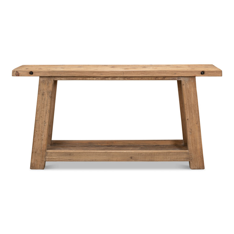 Rustic Brown Reclaimed Wood Rectangular Console Table
