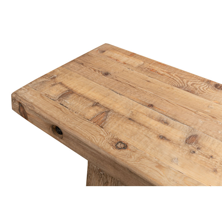 Rustic Brown Reclaimed Wood Rectangular Console Table