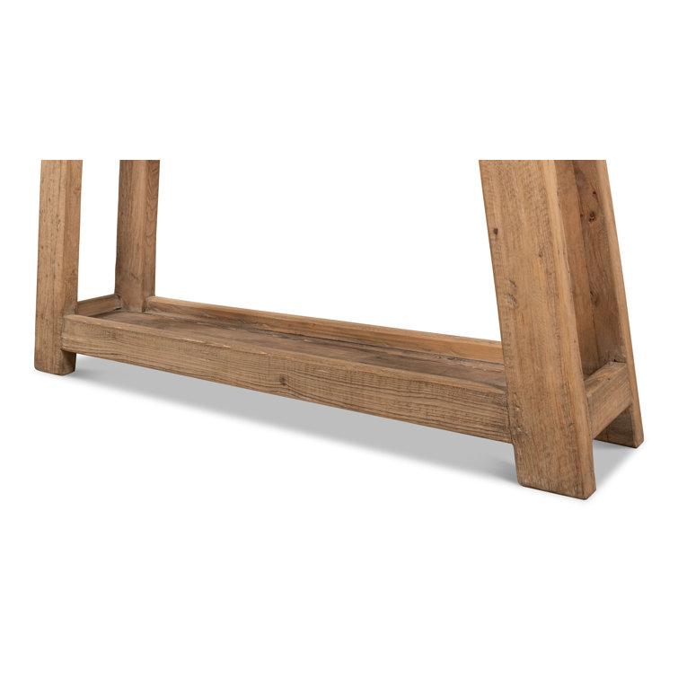 Rustic Brown Reclaimed Wood Rectangular Console Table