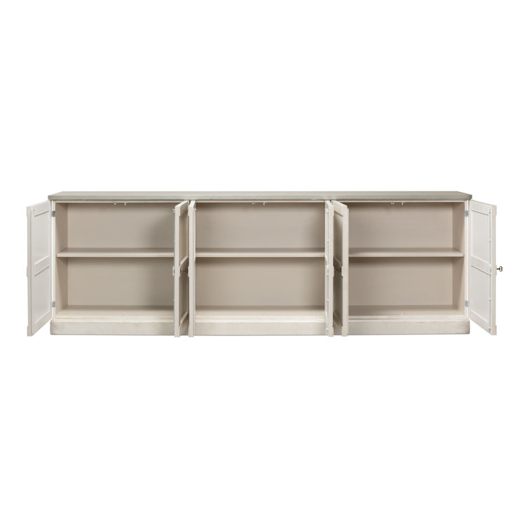 Luciana 112'' White and Gray Wood Buffet with 6 Doors