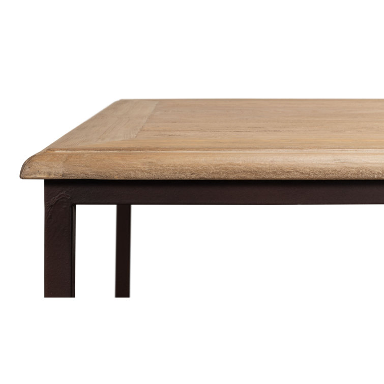 Traditional Elmwood 72'' Coffee Table with Metal Frame and Storage