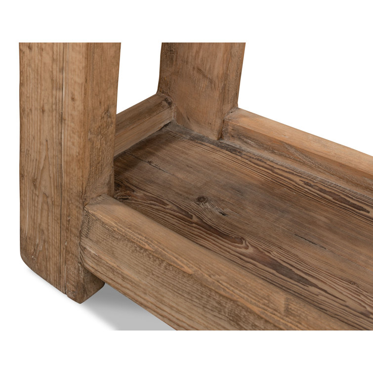Rustic Brown Reclaimed Wood Rectangular Console Table