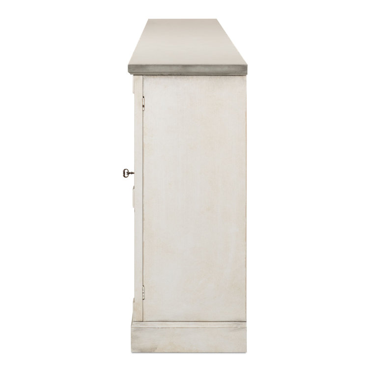 Luciana 112'' White and Gray Wood Buffet with 6 Doors