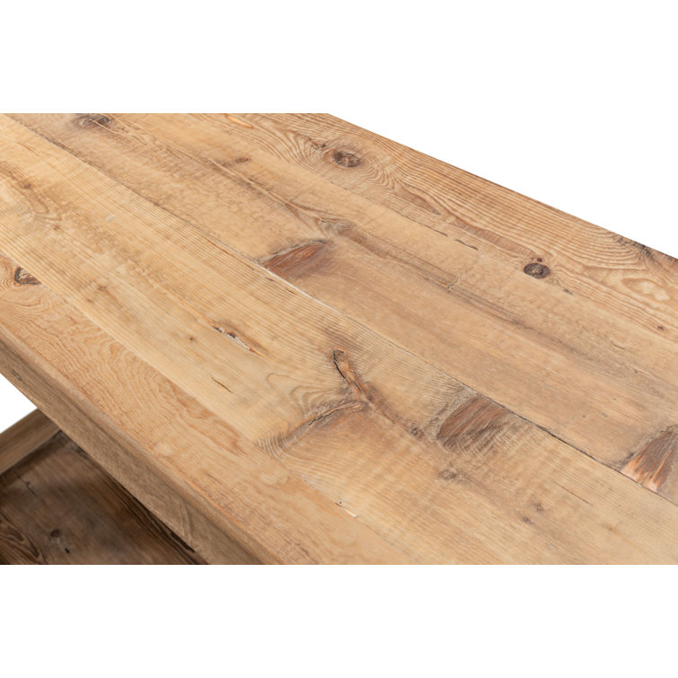 Rustic Brown Reclaimed Wood Rectangular Console Table