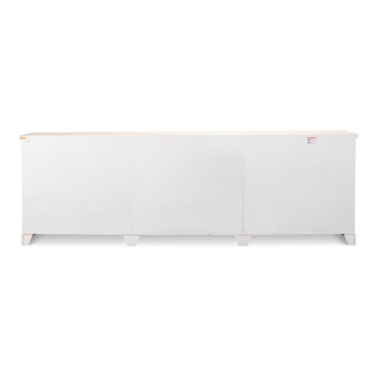 Luciana 112'' White and Gray Wood Buffet with 6 Doors