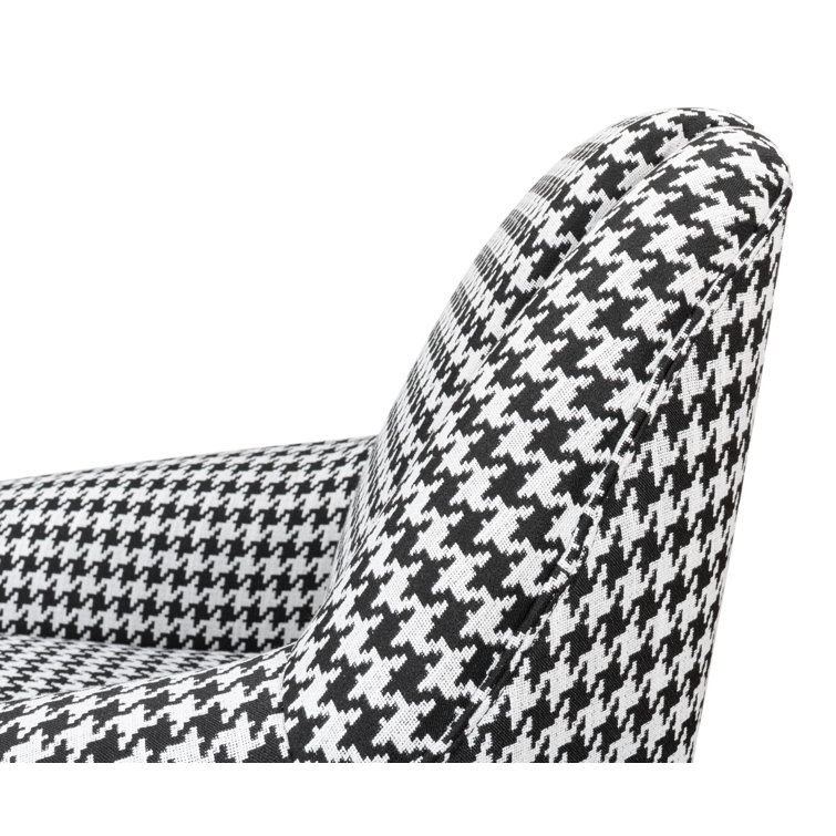 Ziegfeld 32'' Black Linen and Gold-Tone Modern Armchair