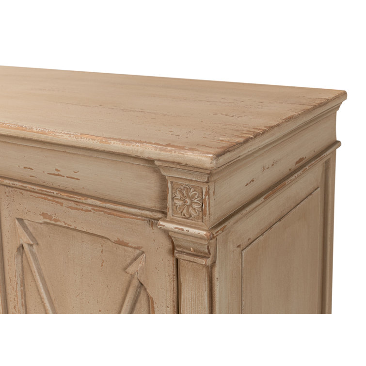 96'' Dark Beige Pine Traditional Sideboard