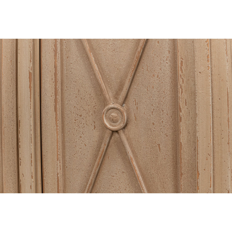 96'' Dark Beige Pine Traditional Sideboard