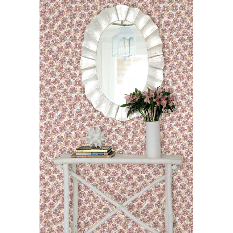 Lavender and Gold Floral Removable Wallpaper Roll