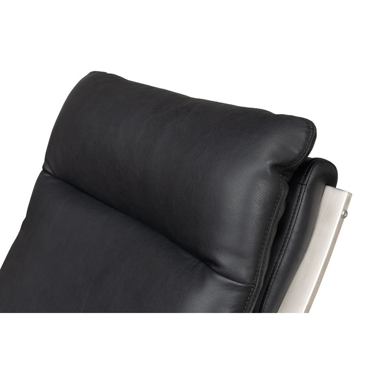 Brown Genuine Leather and Metal Armless Chair