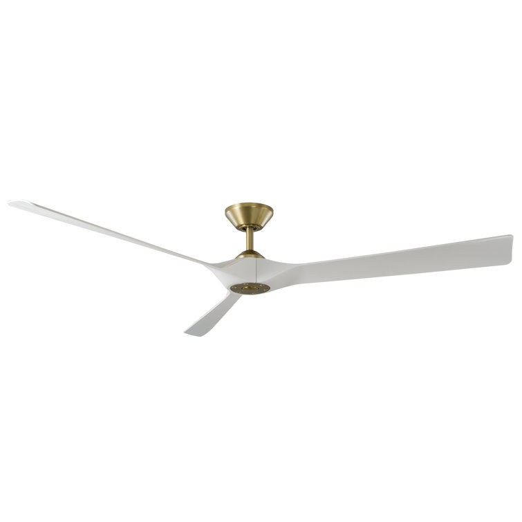 70'' Soft Brass Matte White Smart Ceiling Fan with Remote