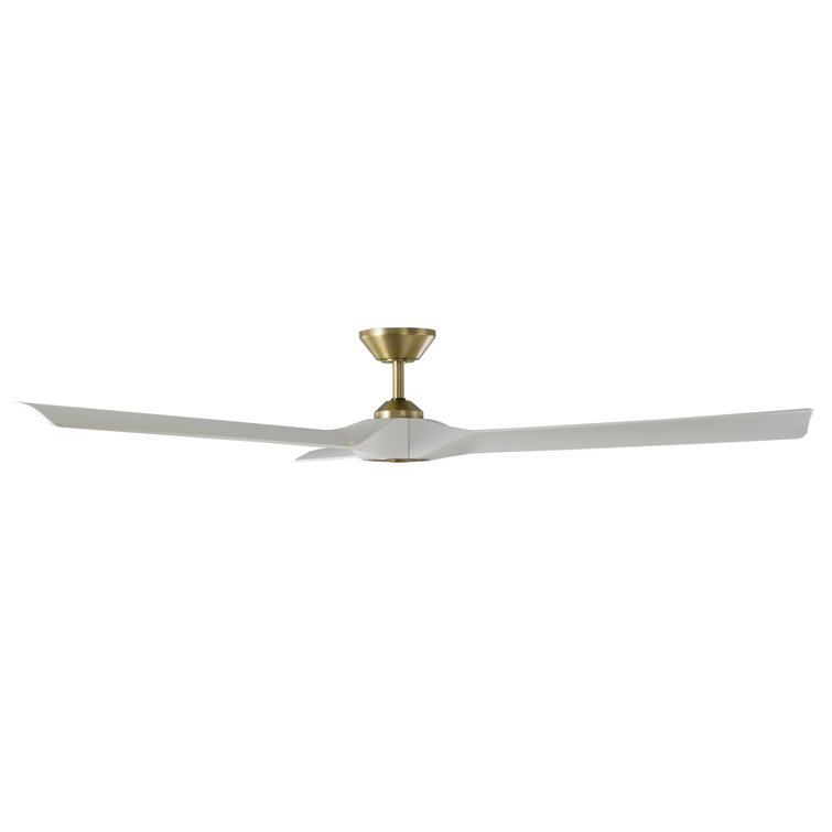 70'' Soft Brass Matte White Smart Ceiling Fan with Remote