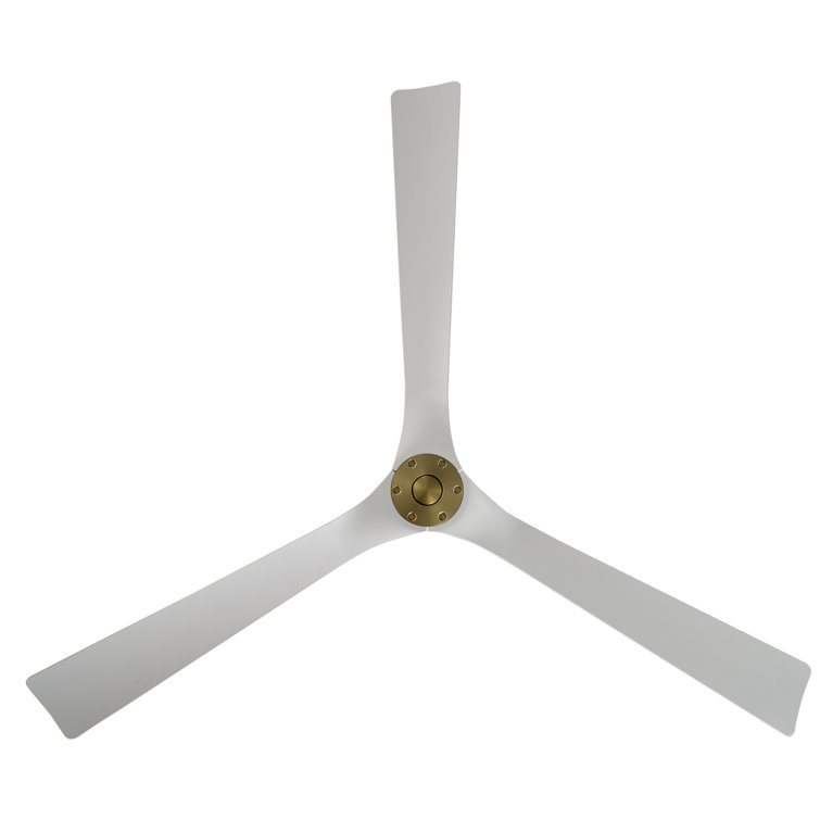 70'' Soft Brass Matte White Smart Ceiling Fan with Remote