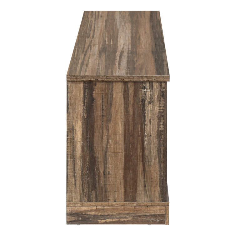 Brown Reclaimed Wood TV Stand with Sliding Doors