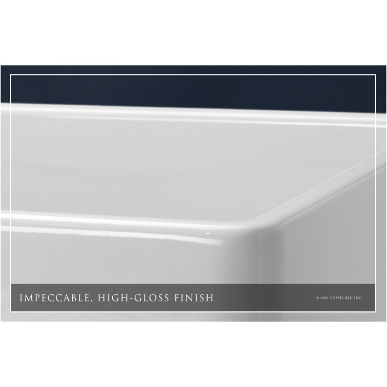 Luxury Glossy White Fireclay Farmhouse Kitchen Sink