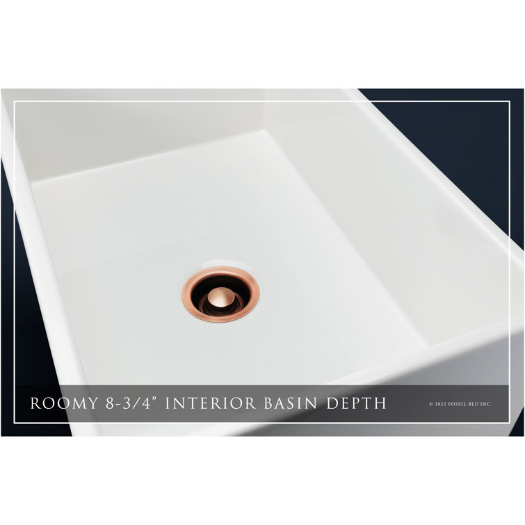 Glossy White Fireclay Farmhouse Apron-Front Sink