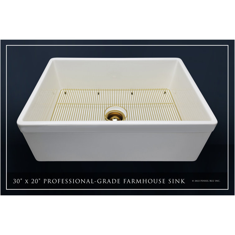 Luxury Glossy White Fireclay Farmhouse Kitchen Sink