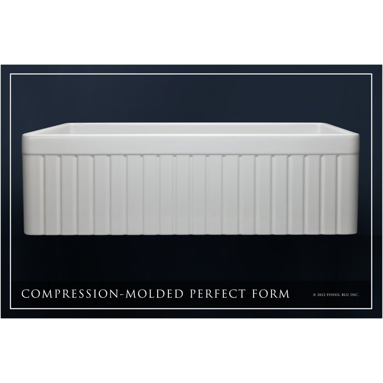 Glossy White Fireclay Farmhouse Apron-Front Sink