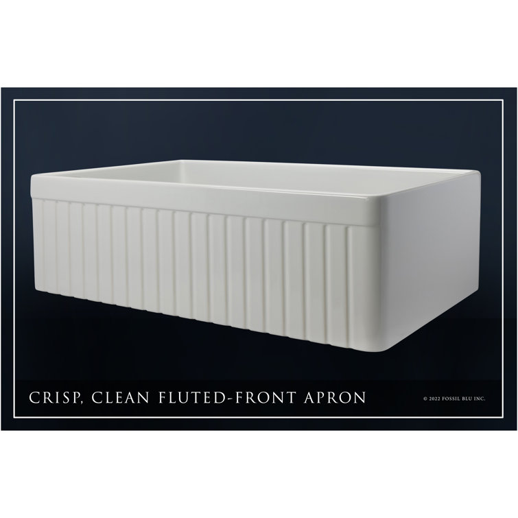 Glossy White Fireclay Farmhouse Apron-Front Sink